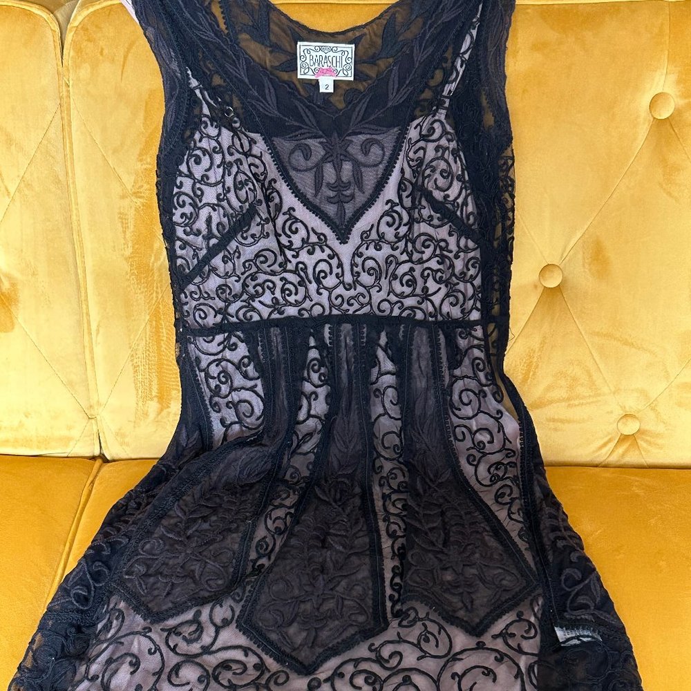 yoana baraschi for anthropologie black lace dress